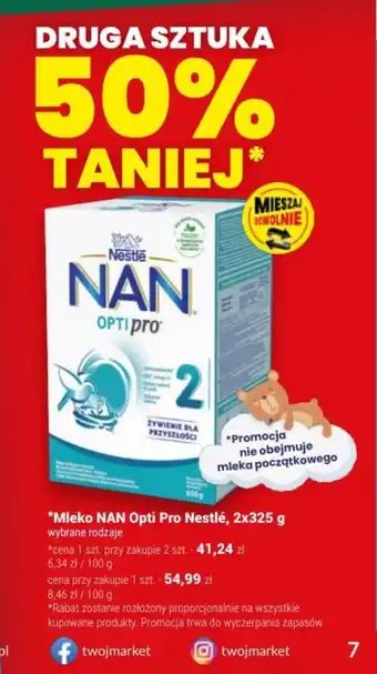 Twój Market Mleko NAN Opti Pro Nestlé, 2x325 g oferta