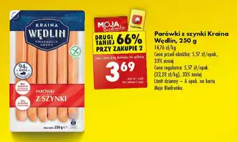 Biedronka Parówki z szynki Kraina Wędlin, 250 g oferta