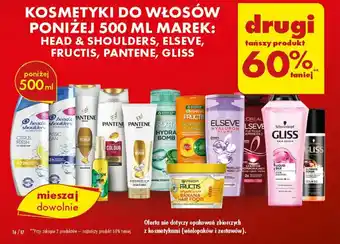 Biedronka KOSMETYKI DO WŁOSÓW PONIŻEJ 500 ML MAREK: HEAD & SHOULDERS, ELSEVE, FRUCTIS, PANTENE, GLISS oferta