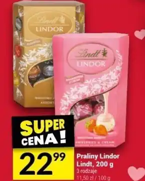 Twój Market Lindt Lindor Pralinki z białej czekolady z kawałkami truskawek 200 g oferta