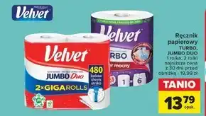 Carrefour Velvet Jumbo Duo Ręcznik papierowy 2 rolki oferta