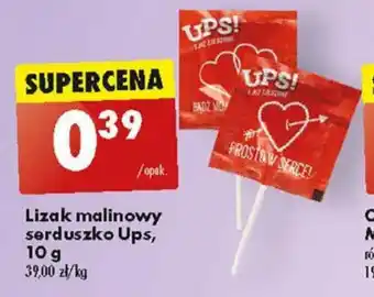 Biedronka Lizak malinowy serduszko Ups 10 g oferta