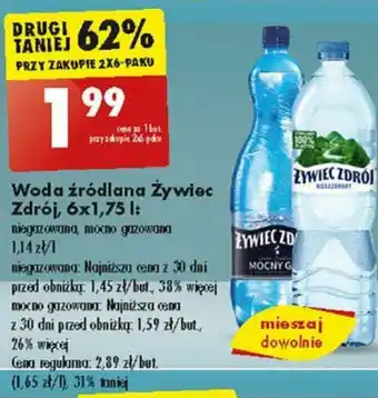 Biedronka Woda źródlana Żywiec Zdrój 1,75 l oferta