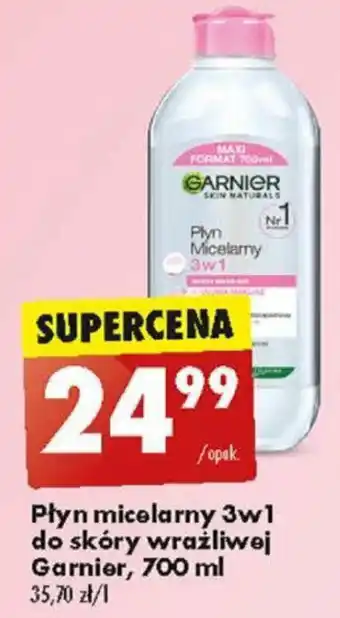 Biedronka Płyn micelarny 3w1 do skóry wrażliwej Garnier 700 ml oferta