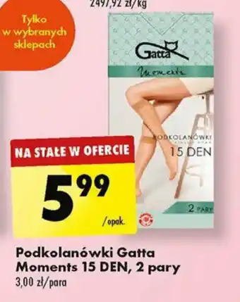 Biedronka Podkolanówki Gatta Moments 15 DEN 2 pary oferta