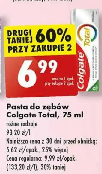 Biedronka Pasta do zębów Colgate Total 75 ml oferta