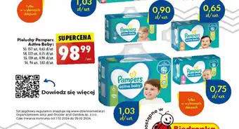 Biedronka Pieluchomajtki Pampers Active Baby 96-152szt. oferta