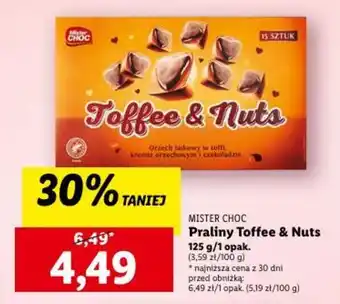 Lidl MISTER CHOC Praliny Toffee & Nuts 125 g oferta