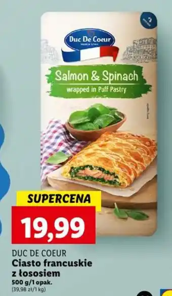 Lidl DUC DE COEUR Ciasto francuskie z łososiem 500 g oferta