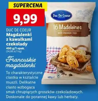 Lidl DUC DE COEUR Magdalenki z kawałkami czekolady 400 g oferta