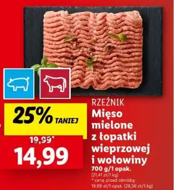 Lidl RZEŹNIK Mięso mielone z łopatki wieprzowej i wołowiny 700 g oferta