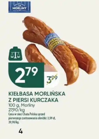Chata Polska KIEŁBASA MORLIŃSKA Z PIERSI KURCZAKA 100 g oferta