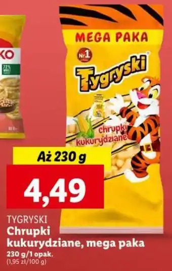 Lidl TYGRYSKI chrupki kukurydziane mega paka 230 g oferta