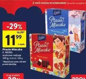 Intermarche E. Wedel Ptasie mleczko waniliowe w czekoladzie deserowej 340 g oferta