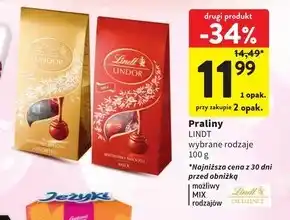 Intermarche Lindt Lindor Praliny z czekolady mlecznej z nadzieniem 100 g oferta