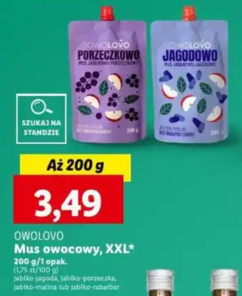 Lidl OWOLOVO Mus owocowy XXL 200g oferta