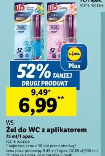 Lidl W5 Żel do WC z aplikatorem 75ml oferta