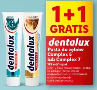 Lidl dentalux Pasta do zębów Complex 5 lub Complex 7 125ml oferta