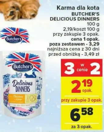 Carrefour Market Karma dla kota BUTCHER'S DELICIOUS DINNERS 100 g oferta