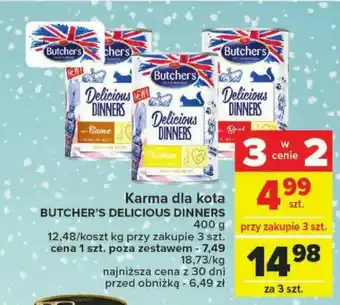 Carrefour Market Karma dla kota BUTCHER'S DELICIOUS DINNERS 400 g oferta