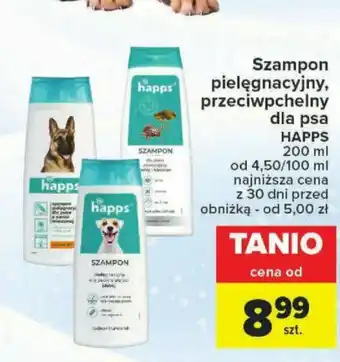 Carrefour Market Szampon pielęgnacyjny, przeciwpchelny dla psa HAPPS 200 ml oferta