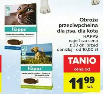 Carrefour Market Obrożą przeciwpchelna dla psa, dla kota HAPPS oferta