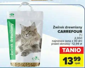 Carrefour Market Żwirek drewniany CARREFOUR 7 l oferta