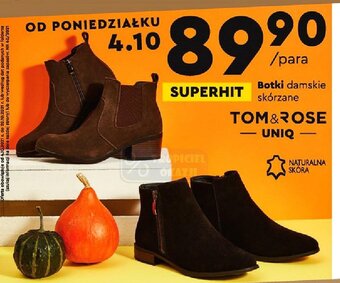 Biedronka Botki damskie skórzane oferta