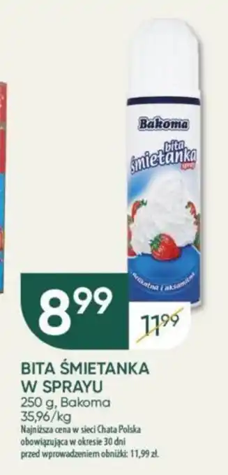Chata Polska BITA ŚMIETANKA W SPRAYU 250 g oferta