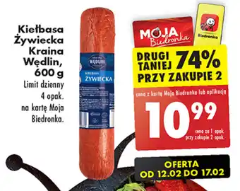 Biedronka Kiełbasa Żywiecka Kraina Wędlin 600 g oferta