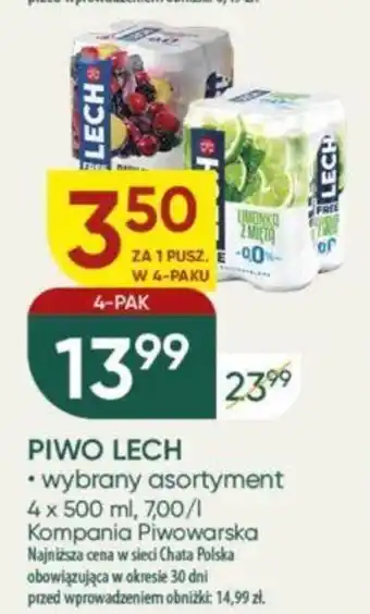 Chata Polska PIWO LECH 4 x 500 ml oferta