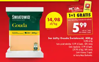 Biedronka Ser żółty Gouda Światowid 400 g oferta