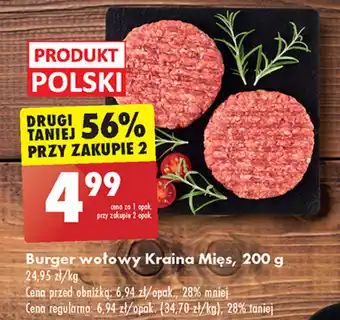 Biedronka Burger wołowy Kraina Mięs 200 g oferta
