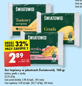Biedronka Ser topiony w plastrach Światowid 130 g oferta