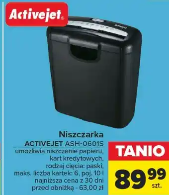 Carrefour Niszczarka Activejet oferta