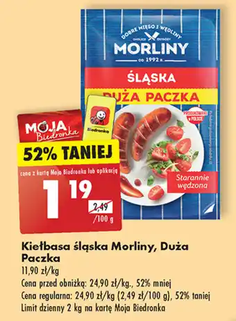 Biedronka Kiełbasa śląska Morliny 100g oferta