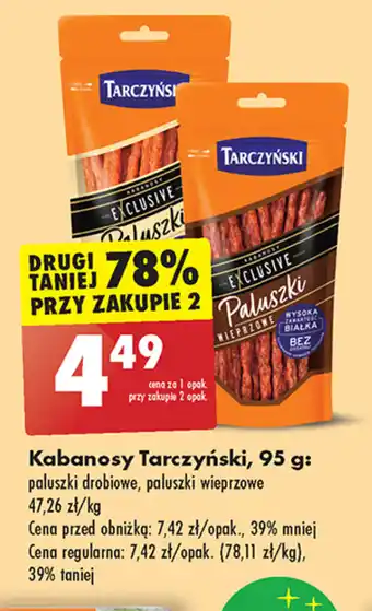 Biedronka Kabanosy Tarczyński 95 g oferta