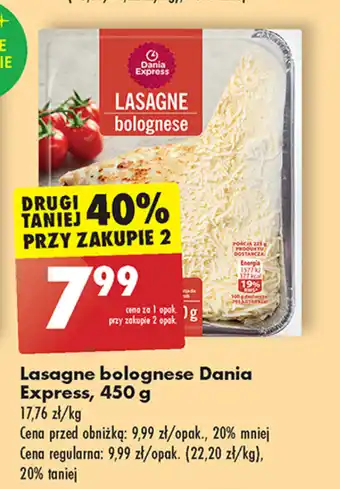 Biedronka Lasagne bolognese Dania Express 450 g oferta