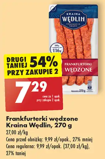 Biedronka Frankfurterki wędzone Kraina Wędlin 270 g oferta