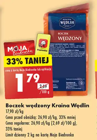 Biedronka Boczek węczony Kraina Wędlin 100g oferta