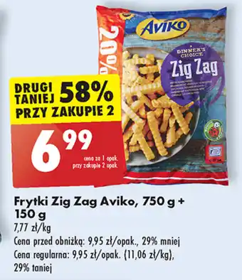 Biedronka Frytki Zig Zag Aviko 750 g + 150 g oferta