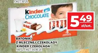 Top Market BATONIKI Z MLECZNEJ CZEKOLADY KINDER CZEKOLADA 100 G oferta