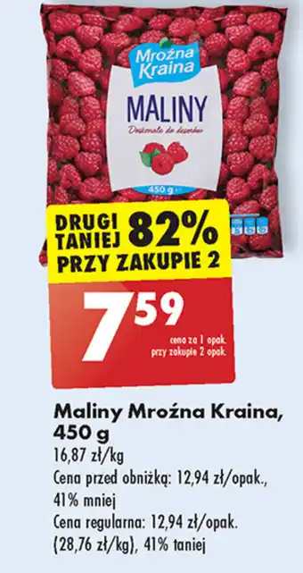 Biedronka Maliny Mroźna Kraina 450 g oferta