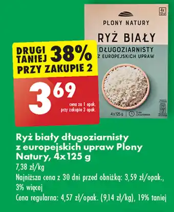 Biedronka Ryż biały długoziarnisty z europejskich upraw Plony Natury 4x 125 g oferta