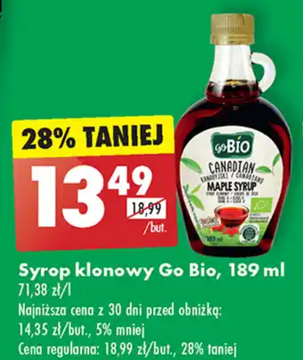 Biedronka Syrop klonowy Go Bio 189 ml oferta