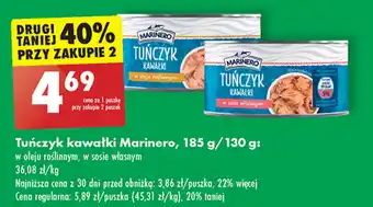 Biedronka Tuńczyk kawałki Marinero 185/130 g oferta