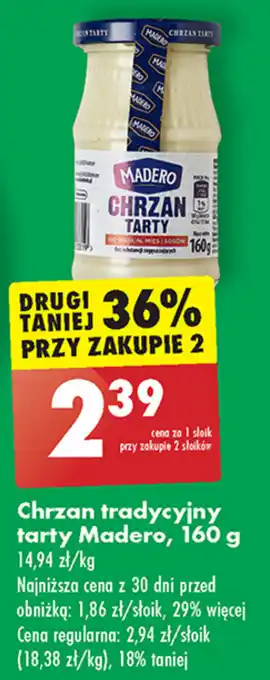 Biedronka Chrzan tradycyjny tarty Madero 160 g oferta