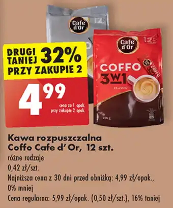 Biedronka Kawa rozpuszczalna Coffo Cafe d'Or 12 szt. oferta