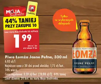 Biedronka Piwo łomża Jasne Pełne, 330 ml oferta