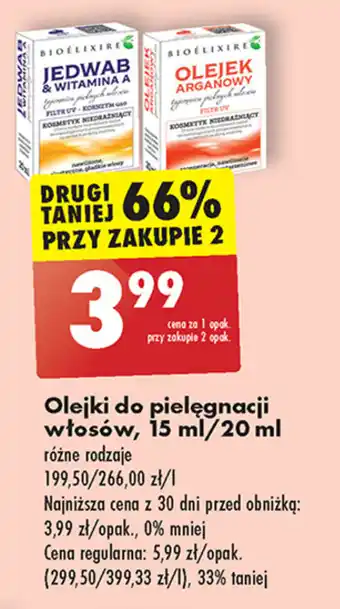 Biedronka Olejki do pielęgnacji włosów, 15 ml/20 ml oferta